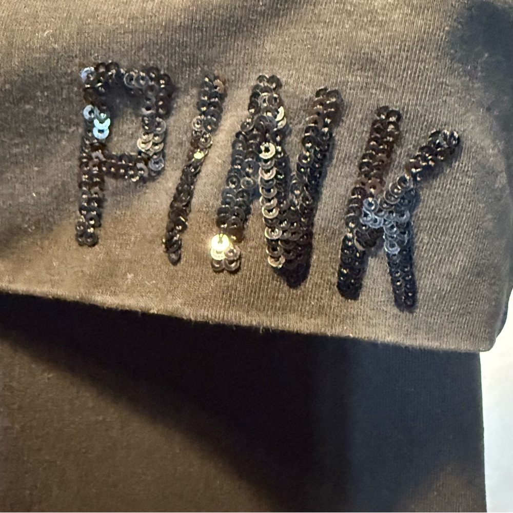 Bling Pink yoga pants leggings Victoria Secret size M. W 28 Inseam 25 Fold Over